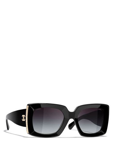 chanel sunglasses square black